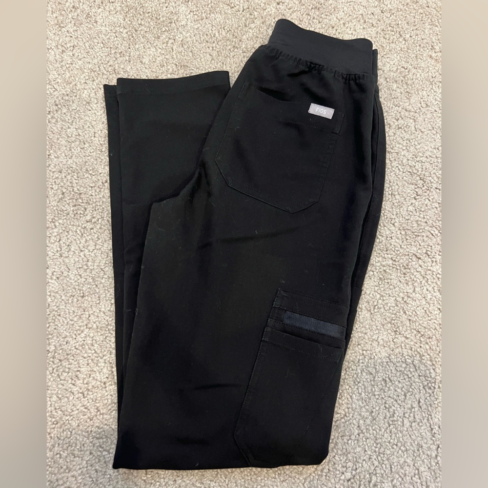 Figs straight leg pants, high waisted band, like new, size XXS